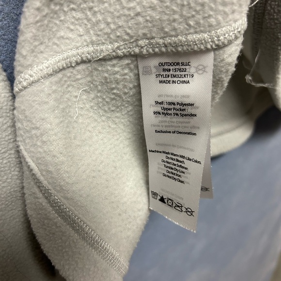 Eddie Bauer Pullover Cloud Fleece Quarter Zip Men's XLarge Grey/Green NWOT - Picture 3 of 4